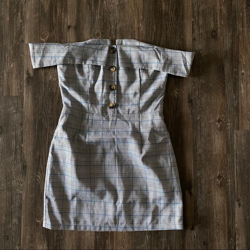 Office Off The Shoulder Mini Dress